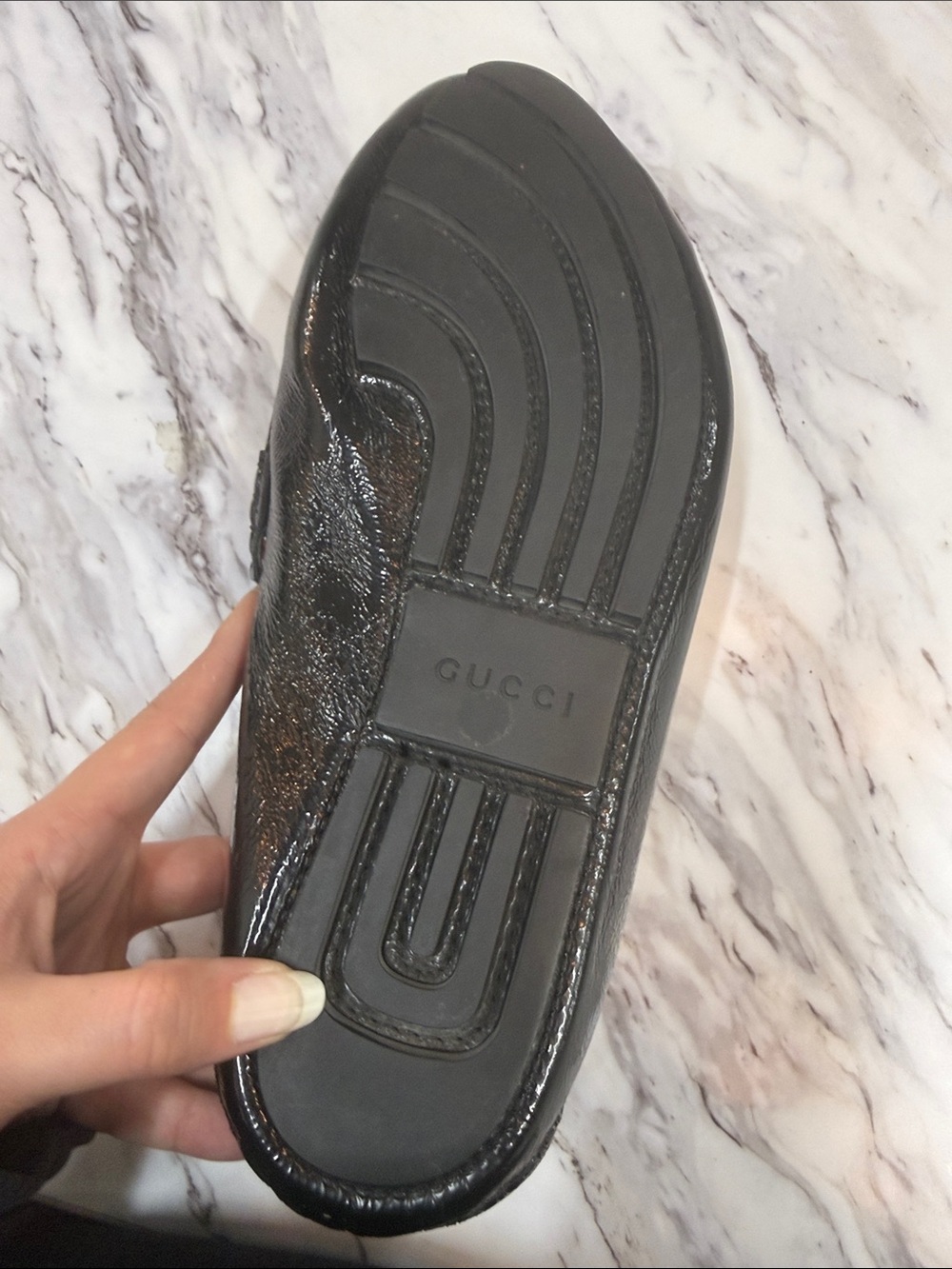 Gucci Black Patent Leather Fringe Loafers with Multicolor Trim - Picture 10 of 10